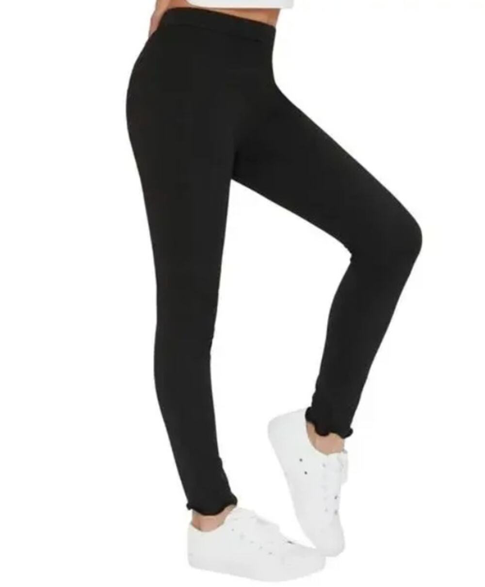 Girls Basic Leggings in Black, Size 11-12Y